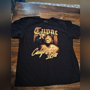 2Pac Black Graphic Tee - Short Sleeve